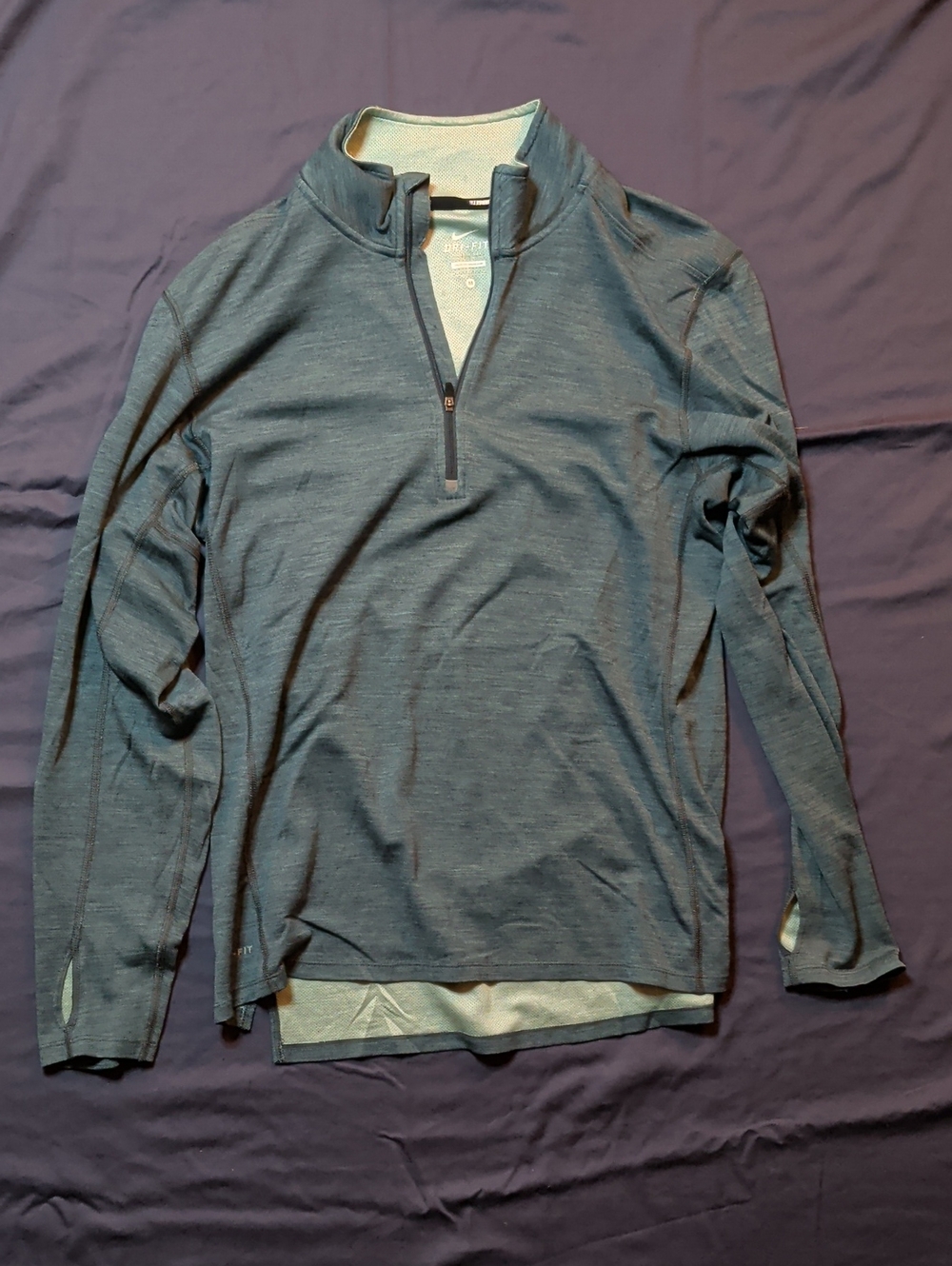 Nike Men's Quarter-Zip Performance Sweater - Slate Blue